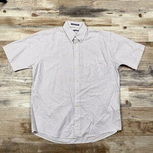 Forsyth Of Canada White Orange & Blue Button Down Shirt Size Large